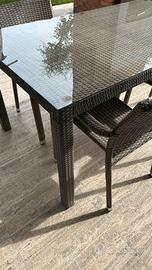 set tavolo da giardino con 4 sedie