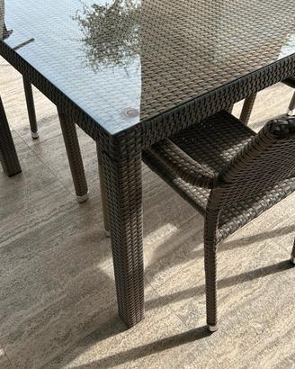 set tavolo da giardino con 4 sedie