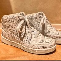 Sneakers High-Top Bianche e Glitterate