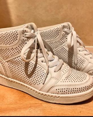 Sneakers High-Top Bianche e Glitterate