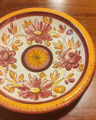 Piatto in ceramica decorato stile siciliano