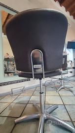 3 sedie da parrucchiera con pompa