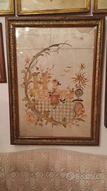 quadro di seta e oro