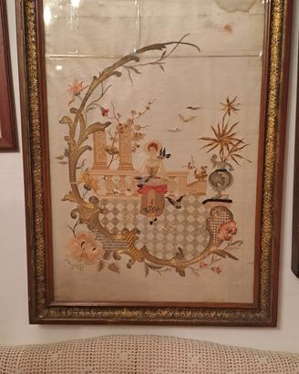 quadro di seta e oro