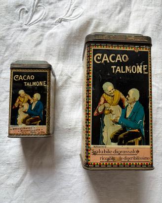 Rara coppia Scatole di latta Talmone