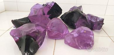 Pepite in vetro di murano viola opalino