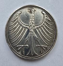 5 marchi Argento del 1972 "F" KM# 112 Germania