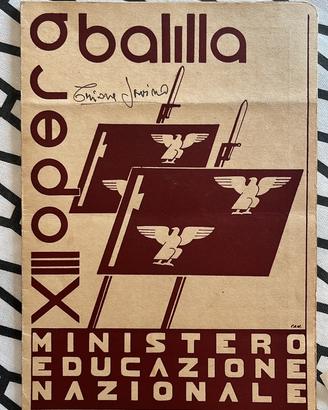 Pagella fascista anni 30 regno d’italia