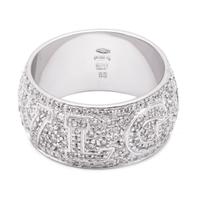 Anello fascia Bulgari in oro bianco e diamanti