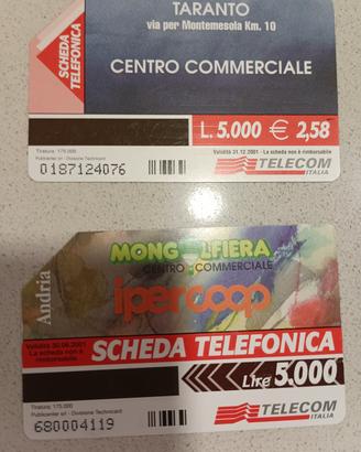 Schede telefoniche vintage usate 