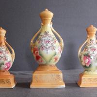 trittico liberty in porcellana antico