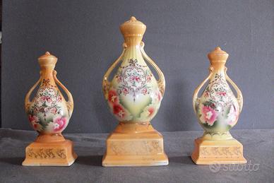 trittico liberty in porcellana antico