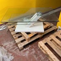 tavolino in vetro con doppio ripiano