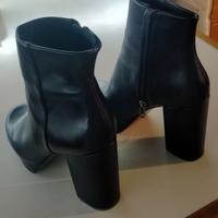 STIVALETTI DONNA IN PELLE NERI TG. N. 39