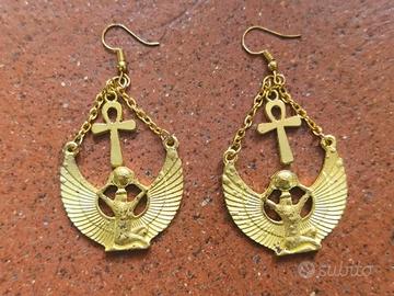 Orecchini Iside alata e Ankh (Chiave della Vita)