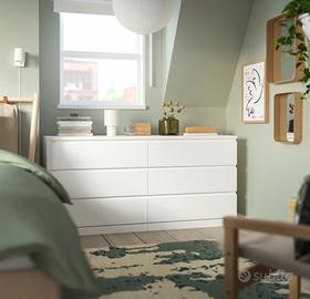 MALM Cassettiera con 6 cassetti, bianco, 160x78 cm