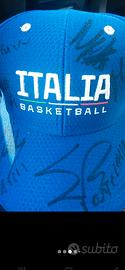 Cappello ufficiale  Italia basket autografato 