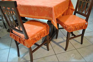 Copritavolo damascato 180x150 cm verde arancio