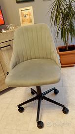 3 sedie girevoli in velluto