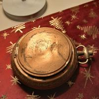 Posacenere vintage in rame a forma di orologio da 