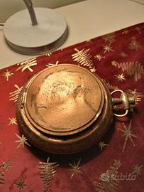 Posacenere vintage in rame a forma di orologio da 