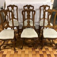 Sedie da pranzo con schienale in stule neoclassico