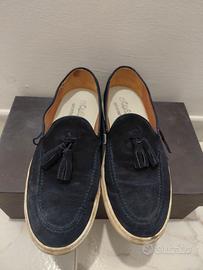 mocassino Blu-panna