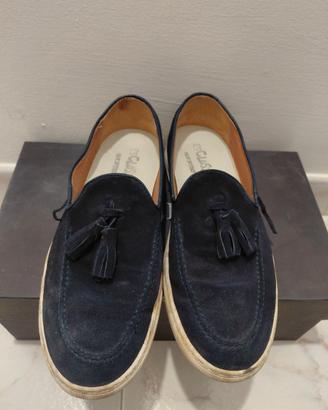 mocassino Blu-panna