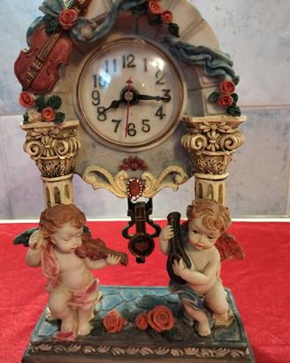 orologio pendolo angelo in resina