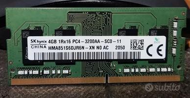 Memoria RAM SK hynix 4GB DDR4 3200MHz SO-DIMM per - Informatica In