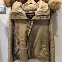 Giacca Woolrich piumino giubbotto parka beige