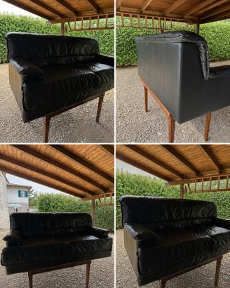 Divano in Pelle Nera- Come Nuovo