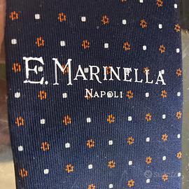 E. Marinella Napoli cravatta blu seta NUOVA