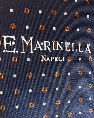 E. Marinella Napoli cravatta blu seta NUOVA