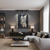 Quadro d'arredo, con dettagli scultorei in rilievo