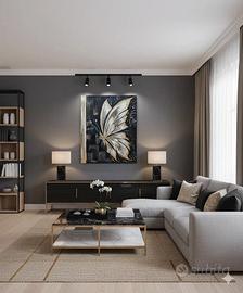 Quadro d'arredo, con dettagli scultorei in rilievo