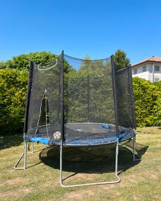 Tranpolino elastico 3m con rete di sicurezza