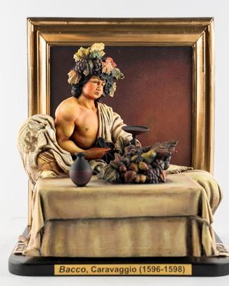Caravaggio “Bacco” – Diorama 3D in resina dipinto 