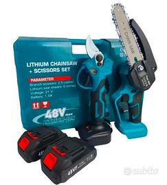 KIT 2 PZ a batteria FORBICE da potatura+MOTOSEGA 