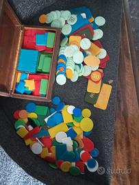 blocco di fiches vintage 