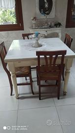 Tavolo shabby+ 4 sedie