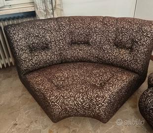 Modulo angolare curvo divano vintage anni '70