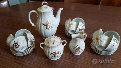 Servizio caffè Verbano Laveno dipinto a mano 1950