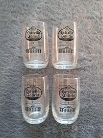 Set di 4 Bicchieri Birra Vintage Estrella Galicia