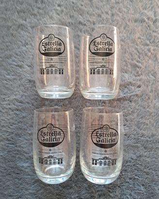 Set di 4 Bicchieri Birra Vintage Estrella Galicia
