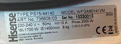 RICAMBI LAVATRICE HISENSE WFGA8014VM E COMPATIBILI