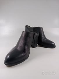 Zoccoli tacco alto in vera pelle neri n. 37