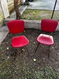 Coppia sedie vintage rosso anni 60/70