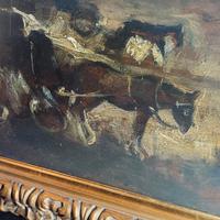 Quadro olio su legno antico,cornice coeva