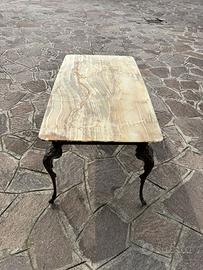 Tavolino onice ambrato gambe bronzo anni ’60